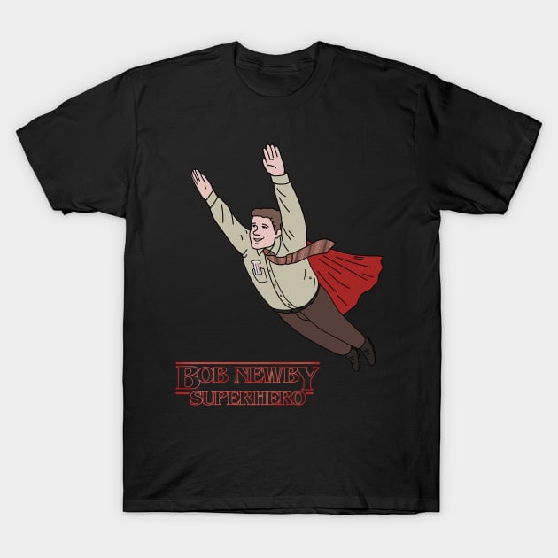 Stranger Things Bob Newby Superhero T-Shirt by opiester